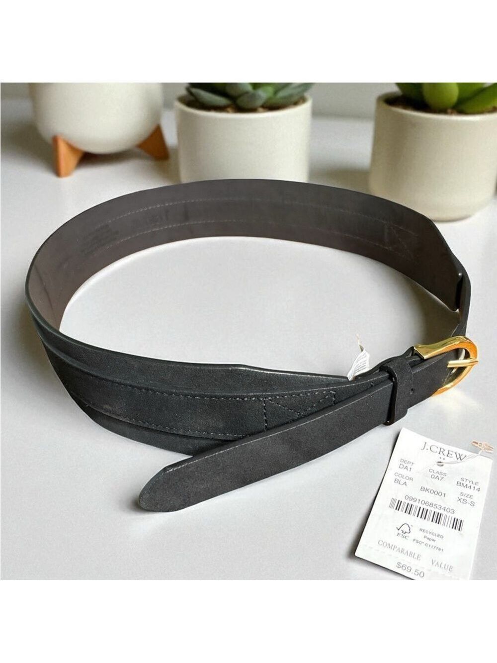J.Crew-NWT Women’s black suede dress belt. XS-S 
Fits 27.5”-31.5” waist. New! - Picture 8 of 11